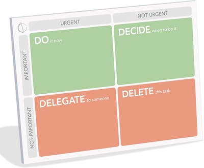 Dagelijkse Taakplanner Kladblok met Belangrijk/Dringend Prioriteitenmatrix voor Productiviteit