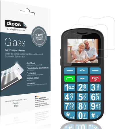 dipos – 2x Pantserfolie geschikt voor Tosaju T180 | 9H Screenprotector