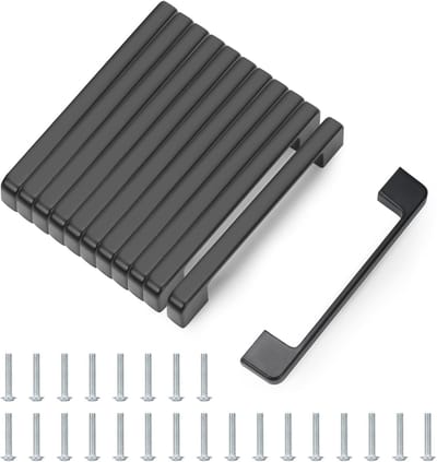 Zwarte keukenkast handgrepen set van 12 stuks, 96 mm, modern design, duurzaam en stijlvol