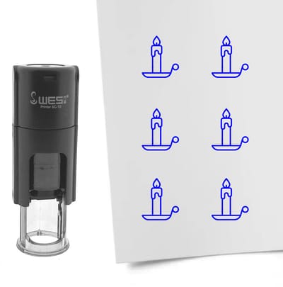 CombiCraft Stempel kaars 10mm rond blauwe inkt - per 1 stuk