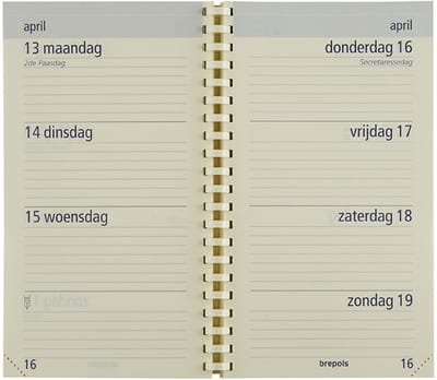 Brepols agendavulling 2027 - OPTIVISION POCKET [0.717] - VULLING - Zakagenda - 1 week op 2 pagina's - Weekoverzicht - Gespiraleerd - Navulling - 9 x 16 cm