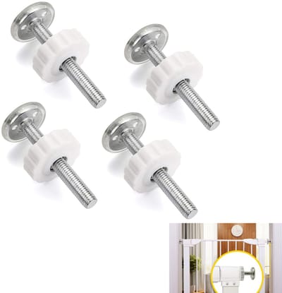 4 stuks - verstelbare schroeven - port adapters - vangrailbouten - schroefdraad poortstang - huisdierhek veiligheidsset - voor omheiningsstangen voor huisdieren binnenshuis - M10 (10 mm)