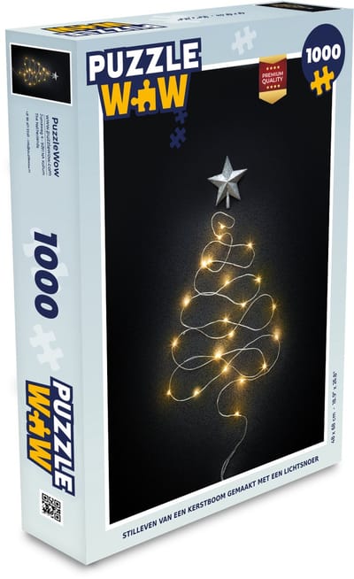 Puzzel Stilleven - Kerstboom - Lichtjes - Legpuzzel - Puzzel 1000 stukjes volwassenen - Kerst - Cadeau - Kerstcadeau voor mannen, vrouwen en kinderen
