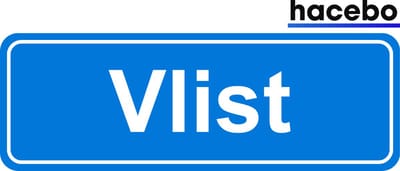 Hacebo - Plaatsnaam Sticker - 29x10 CM - Vlist sticker - Verkeersborden sticker - grappige cadeaus - Vlist