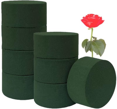 Dailygoods- Bloemenschuim Set - 8 Stuks Ronde Cilinder - 8 cm Diameter - Hoogwaardige Fenolhars - Ideaal voor Bloemisten - Geschikt voor Kunstbloemen - Bloemschuimblok