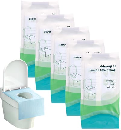 Toiletzittinghoezen - Wegwerp Covers - Hygiënisch Onderweg - Individueel Verpakt - 39.5 x 59.5 cm