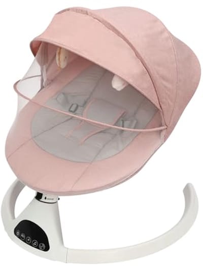 Elektrische babywip met Bluetooth afstandsbediening - Schommelstoel voor 0-12 maanden - Roze