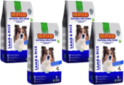 4x Biofood Lam & Rijst Glutenvrij  - Hondenvoer - 3kg