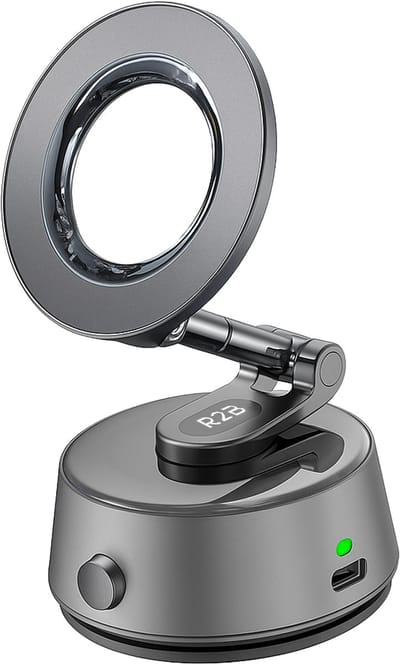 R2B Telefoonhouders Auto met Elektrische Vacuüm Zuignap - Magnetisch & Opvouwbaar - Raam/Dashboard - Dashboardpad - GSM Houder Auto - Autohouder - Geschikt voor MagSafe - Mobiel Telefoon Houder - Auto Telefoonhouder - Phone Holder Car