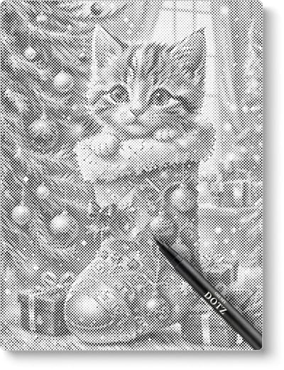 Kitten In Kerstsok | Dot painting | 30x40cm | Dot painting | Oh My Dotz | Dots stippen | Diamond painting & Schilderen op nummer alternatief | Happy hobby