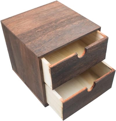 Bureau Organizer - Opberger Bureau - Kantoor Organiseren - Met Twee Laden - 18 x 18 x 17 cm - Donkerbruin