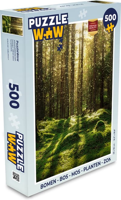 Puzzel Bomen - Bos - Mos - Planten - Zon - Natuur - Legpuzzel - Puzzel 500 stukjes
