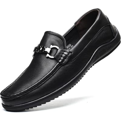 Nieuwe Eenvoudige Heren Casual Schoenen Heren Set Voeten Leren Schoenen Zwart Rijschoenen Echt Leer Erwtenschoenen Heren 48