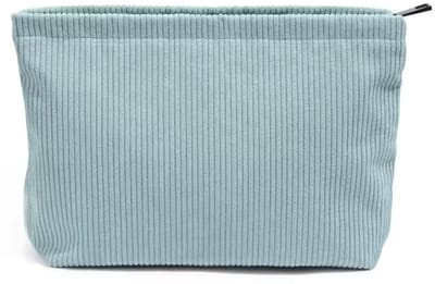 Make-up Tas - Groen - Corduroy - Rits - Ritssluiting - 23x17x4cm - Cosmetica - Toilettas - Etui