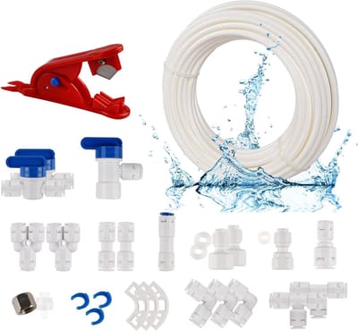 15 meter watertoevoerleiding met aansluitset voor koelkast, inclusief waterfilter voor ijsmachine en RO-filtersysteem
