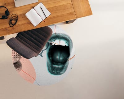 Coloray Vloerbeschermer - OMG, lippen! Stoel Mat - 100x100 cm - Veelkleurig Bureaustoelmat - Vloerbeschermer Vinyl - Mótif Vloerbeschermer - Ronde Mat - Abstracties Thema