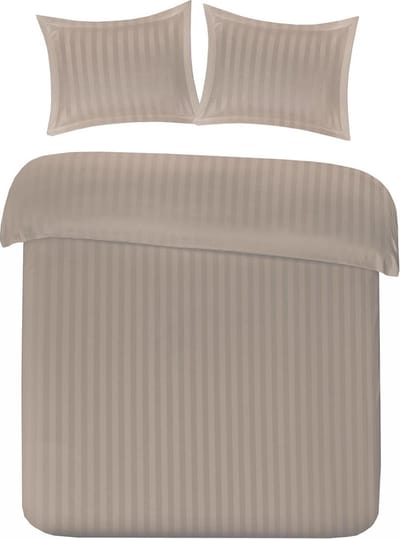 Papillon Uni Satijn Streep - dekbedovertrek - lits-jumeaux - 240 x 200/220 - Zand