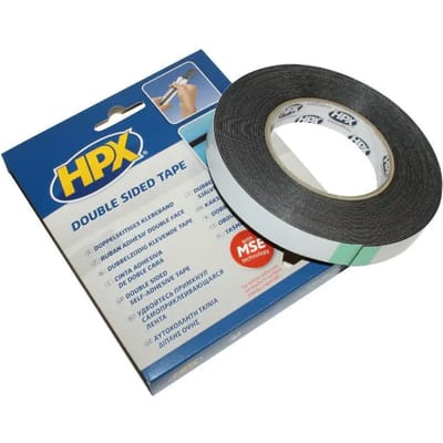 Dubbelzijdige PE bevestigingstape - zwart 19mm x 10m