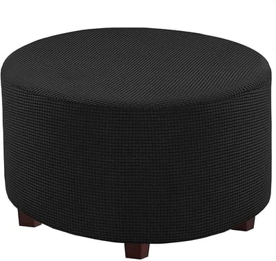 Poef Hoezen - Voetenbank Kruk - Woonkamer Decoratie - Zachte Fluweel Stretch - 45-50CM - Effenvorm