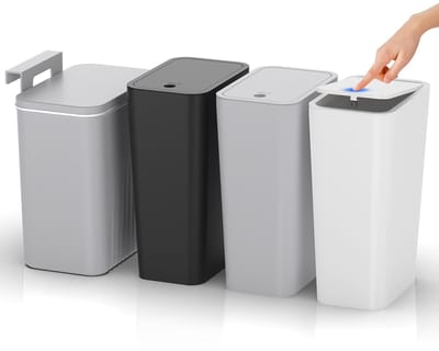 Afvalemmer met deksel voor keuken, badkamer of kantoor - Ruimtebesparend en hygiënisch