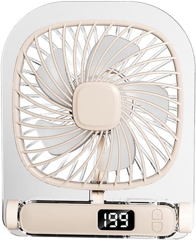 VHV-Tafelventilator met Digitaal Display - USB Oplaadbare Bureau Ventilator - Fluisterstille Kleine Ventilator voor Kantoor en Bureau - Snelheidsregelbare Mini Ventilator voor Slaapkamer en Studentenkamer