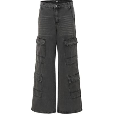 Forplay Cargobroek - Washed Multi-Pocket Cargobroek - W27L32 tot W34L32 - voor Vrouwen - zwart