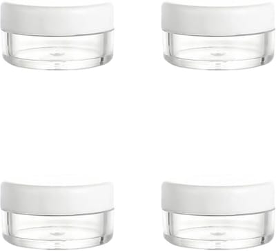 Famanu – Transparante lege potjes - 4 stuks - crèmepotjes - mini-blikjes - cosmeticacontainers - reismonstercontainers - voor lippenbalsem - lotion - crème