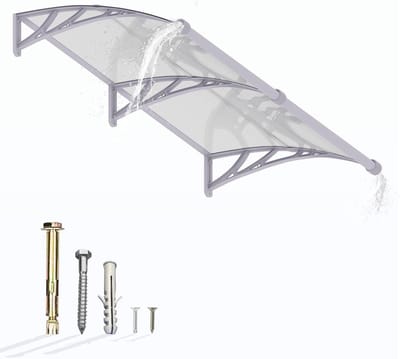 Regendak Buiten - Luifel Deur - Bescherming Buiten - Vergrote Afvoergoot - 100x150cm - Grijs Transparant