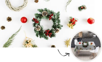 Kerst Tafelkleed - Kerstmis Decoratie - Tafellaken - Winter - Kerstkrans - Kerst - 300x150 cm - Kerstmis Versiering