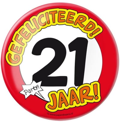 Paperdreams - Button XL - 21 Jaar