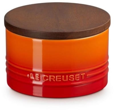 Le Creuset Signature Voorraadpot Met Houten Deksel 0,47 Liter Oranjerood