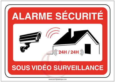 Waarschuwingsbord voor videobewaking - Veiligheid onder toezicht 24/7 - 300 x 210 mm PVC