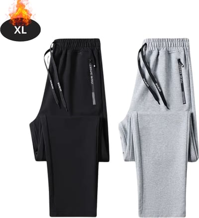 Livano Trainingsbroek Heren - Sportbroek - Trainingsbroek Lang - Trainingspak - Sportkleding - 2pc Zwart+Grijs- XL