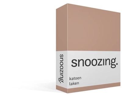 Snoozing katoen laken - 150x260 cm - Eenpersoons - Mokka