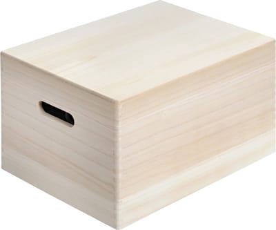 Kesper 69415, FSC Houten Bewaarbox met handvaten en deksel, 39x29x23cm
