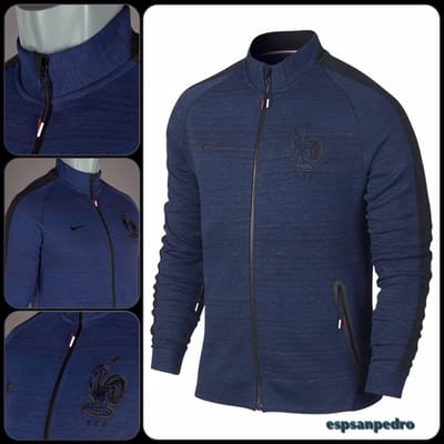 Nike Frankrijk Vintage Tech Fleece Vest - Sweater - Maat L - Blauw Zwart - Frankrijk - Lifestyle - Unisex Sweater