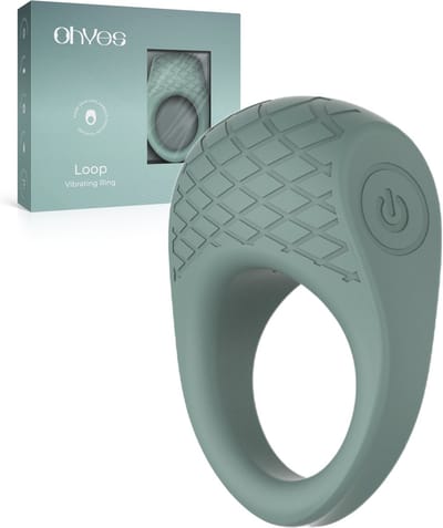OHYES Loop - Cockring Vibrerend - Sex Toys voor Mannen, Vrouwen en Koppels - Siliconen Penisring - Stone Green