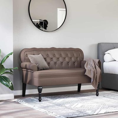 vidaXL - Chesterfield - Bank - Bruin - 119,5 - x - 64,5 - x - 75 - cm - Kunstleer