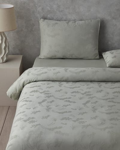 English Home - Glare Dekbedovertrekset - Katoen/Viscose - Incl. hoeslaken en 1 kussensloop -160 x 220 cm - Wit