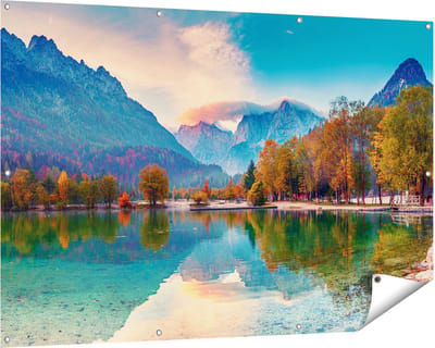 Gards Tuinposter Meer - 150x100 cm - Tuindoek - Tuindecoratie - Wanddecoratie buiten - Tuinschilderij