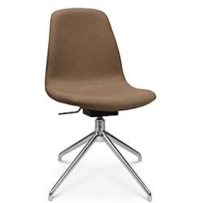 Conferentiestoel Topstar Sitness Life 1.1, draaibaar/zitting in hoogte verstelbaar, zonder armleuningen, B 460 x D 390 x H 450-480 mm, 4-poots onderstel, gepolijst aluminium & stof, h.bruin