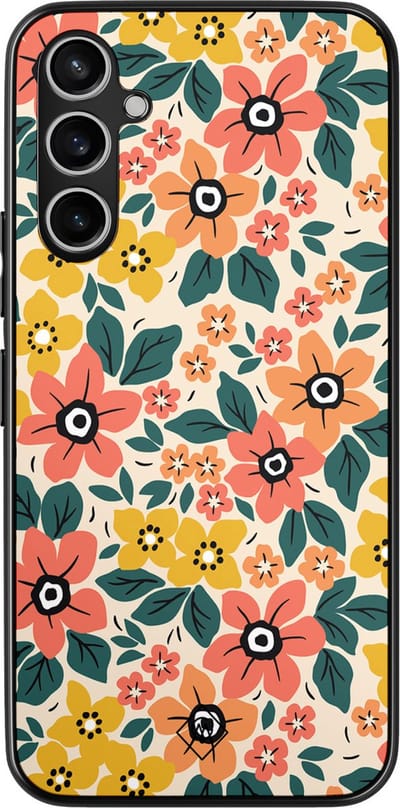 Casimoda® hoesje - Geschikt voor Samsung Galaxy A54 - Blossom - Zwart TPU Backcover - Bloemen - Multi