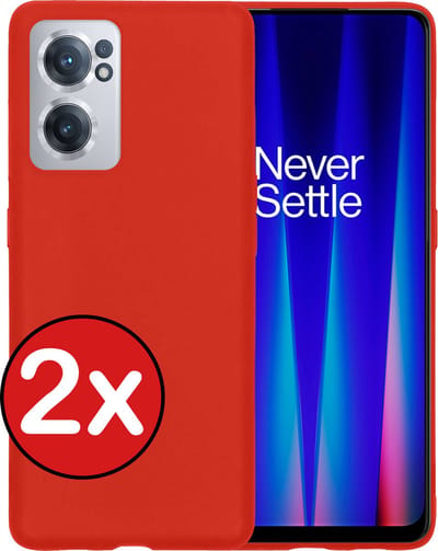 Hoesje - 2 Stuks - Geschikt voor OnePlus Nord CE 2 - Sterk & Shockproof - Telefoonhoes - Back Cover - Case Siliconen - Telefoon Hoes - Rood