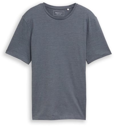 Tom Tailor Denim - T-shirt in gemêleerde look - Maat S - urban medium grey melange