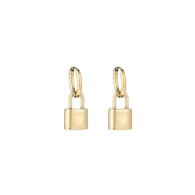 Bijoutheek oorhanger lock hart goud