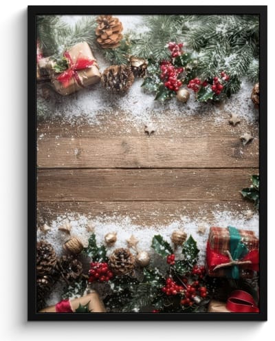Poster in lijst - Fotolijst 60x80 cm - Posters - Kerstdecoratie - Geschenken - Hout - Veelkleurig - Posterlijst zwart - Decoratie - Wanddecoratie woonkamer - Muurdecoratie slaapkamer - Kerstversiering - Kerstdecoratie voor binnen - Kerstmis