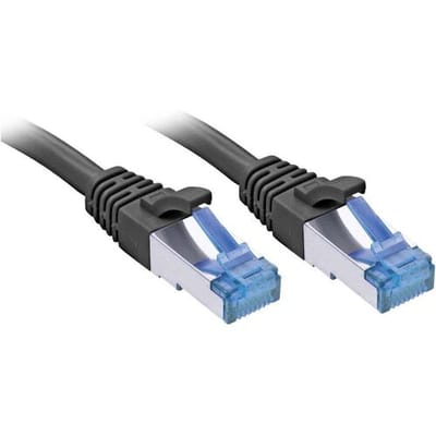 LINDY 47416 RJ45 Netwerkkabel, patchkabel CAT 6A S/FTP 5.00 m Zwart Vergulde steekcontacten, TPE-mantel, Afgeschermd 1 stuk(s)