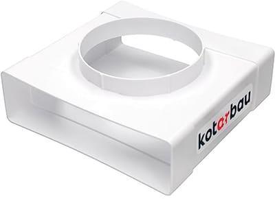 T-stuk voor platte kanaalventilatiekanalen 200 x 60 mm met rond gat 125 mm