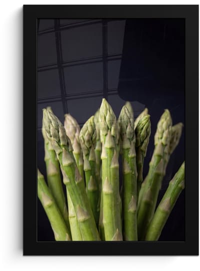 Poster in lijst - Fotolijst 20x30 cm - Posters - Asperges - Groen - Zwart - Posterlijst zwart - Decoratie - Wanddecoratie woonkamer - Muurdecoratie slaapkamer