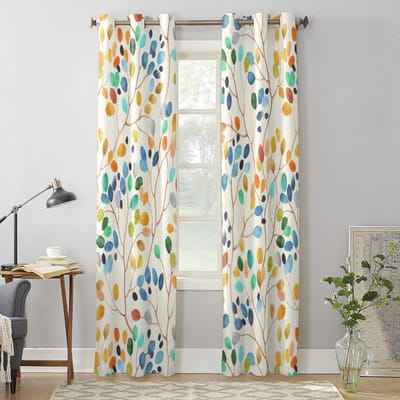 Kleurrijke Bladeren Abstracte Raamgordijnen voor Woonkamer Slaapkamer Gordijn Modern Keuken Jaloezieën Draperieën Gordijnen 135W x 92H(cm) x1